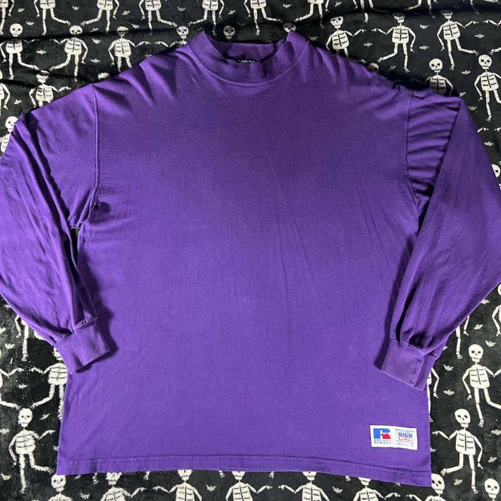 *SOLD!* Vintage - Russell Athletic : Made in USA - Deep Purple Long Sleeve Shirt